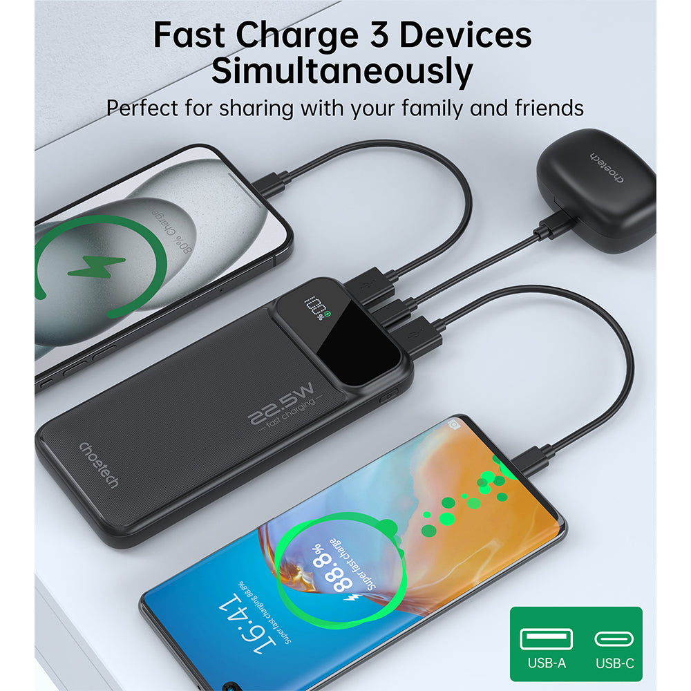 Choetech PD22.5W Digital 10000mAh Power Bank