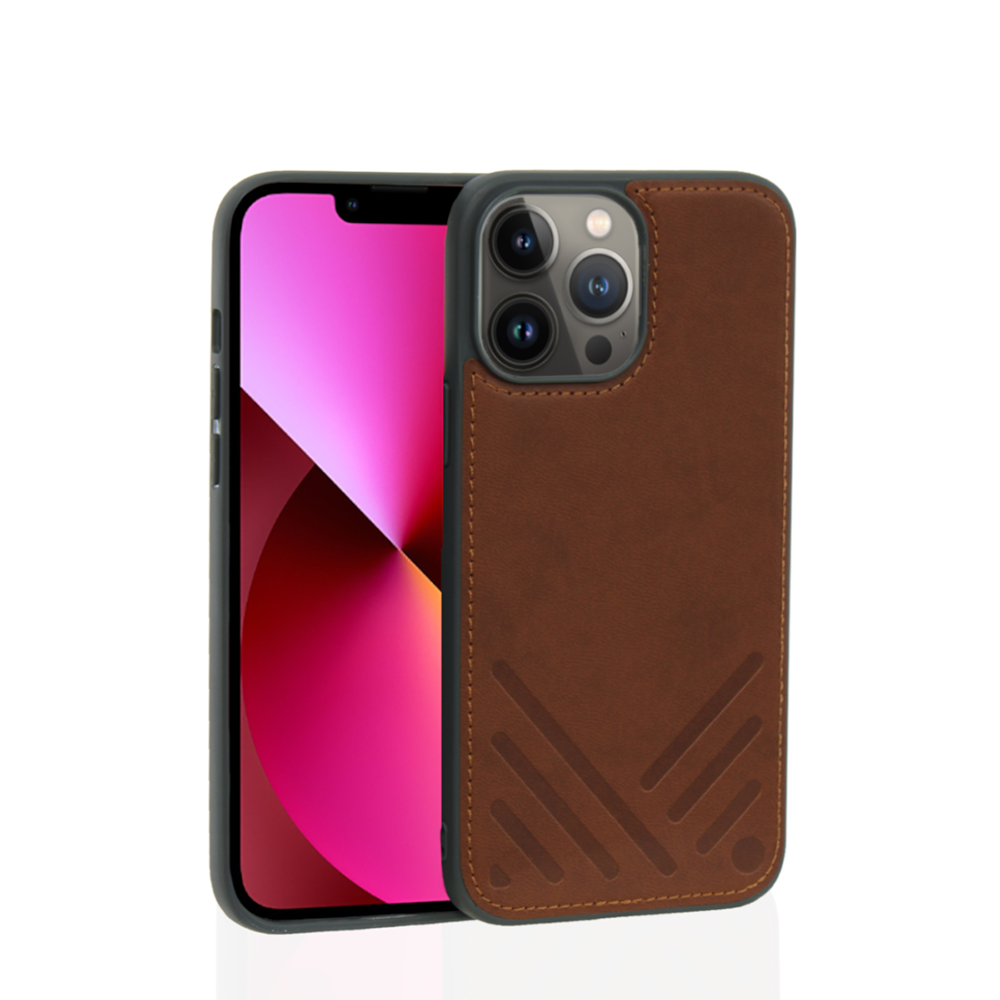 Monocozzi Posh Shockproof  iPhone 13 Pro Leather Case - Brown