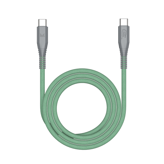 Monocozzi ESSENTIALS | Apple Certified Braided USB-C To Lightning Sync And Charge Cable 120cm - Green