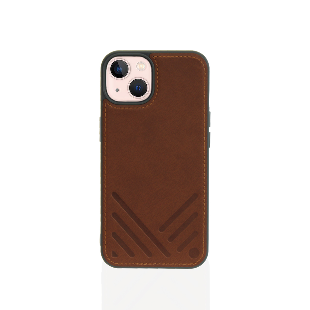 Monocozzi Posh Shockproof  iPhone 13 Leather Case - Brown