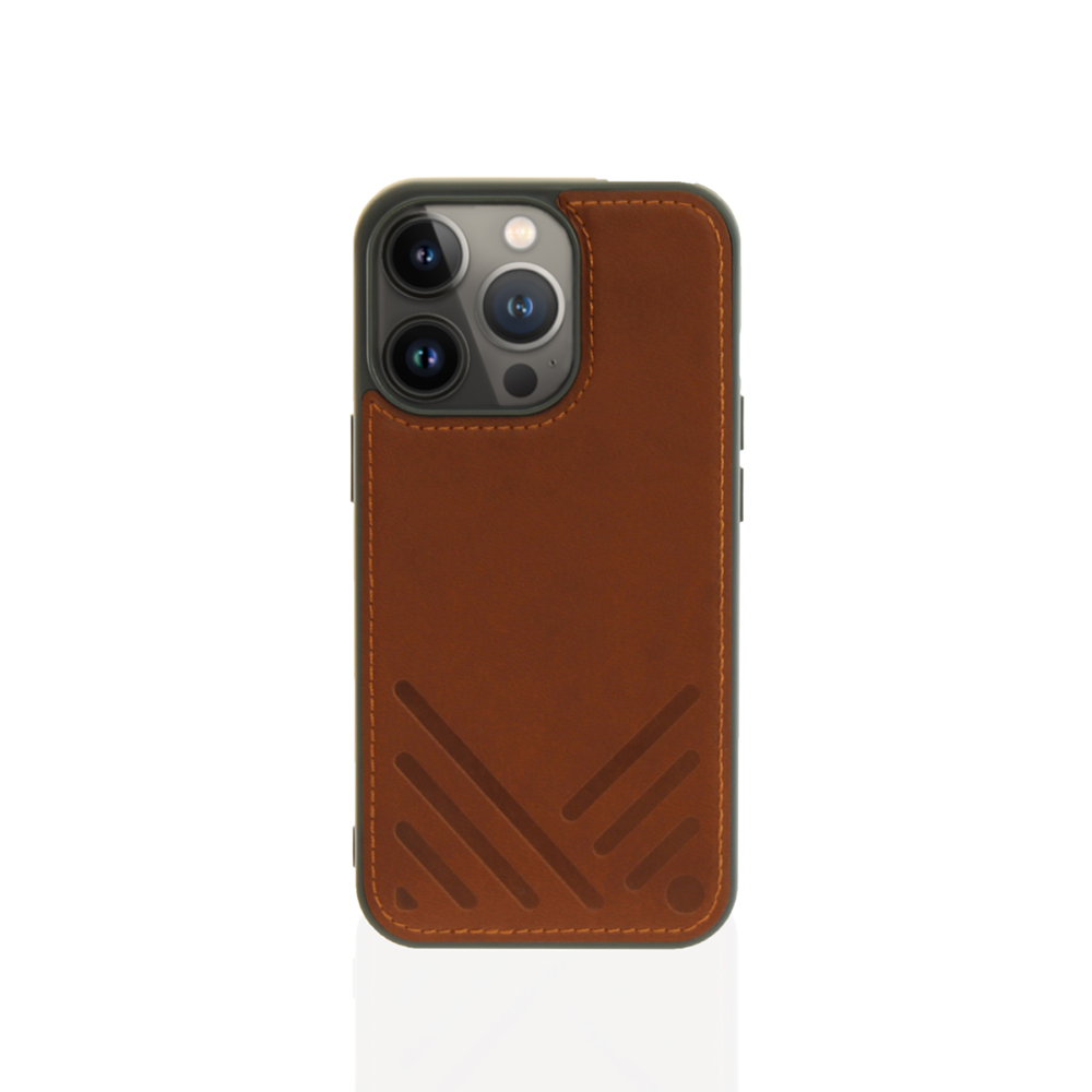 Monocozzi Posh Shockproof  iPhone 13 Pro Leather Case - Brown