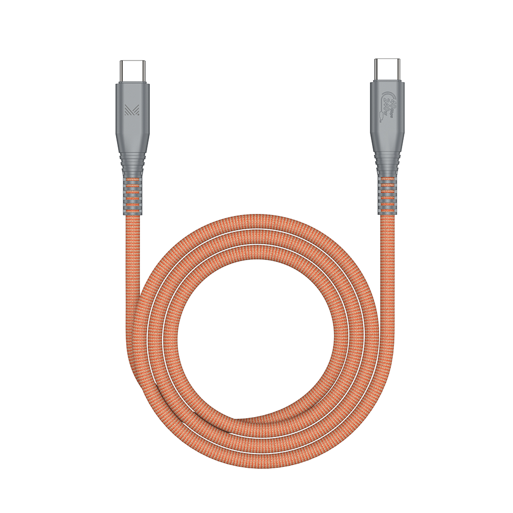 Monocozzi ESSENTIALS | USB-C To C 240W Thunderbolt 4 Braided Sync & Charge Cable 1.2M - Terracotta