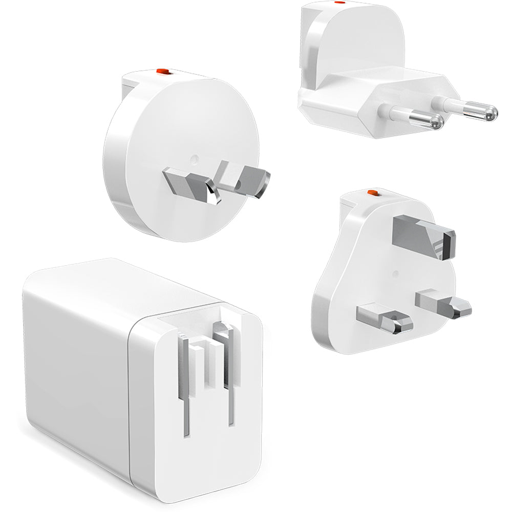 STM 65W Three Port (USB-C x2 & USB-A) Power Adapter (univ) - White