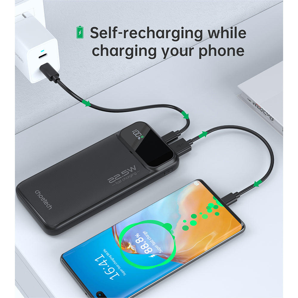 Choetech PD22.5W Digital 10000mAh Power Bank