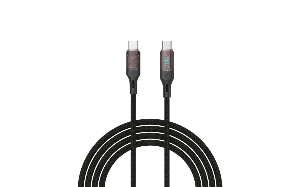 Griffin USB-C to USB-C Charge/Sync LED Cable 240W 1.2M PowerFlex Silicone  Duo Braided-Black