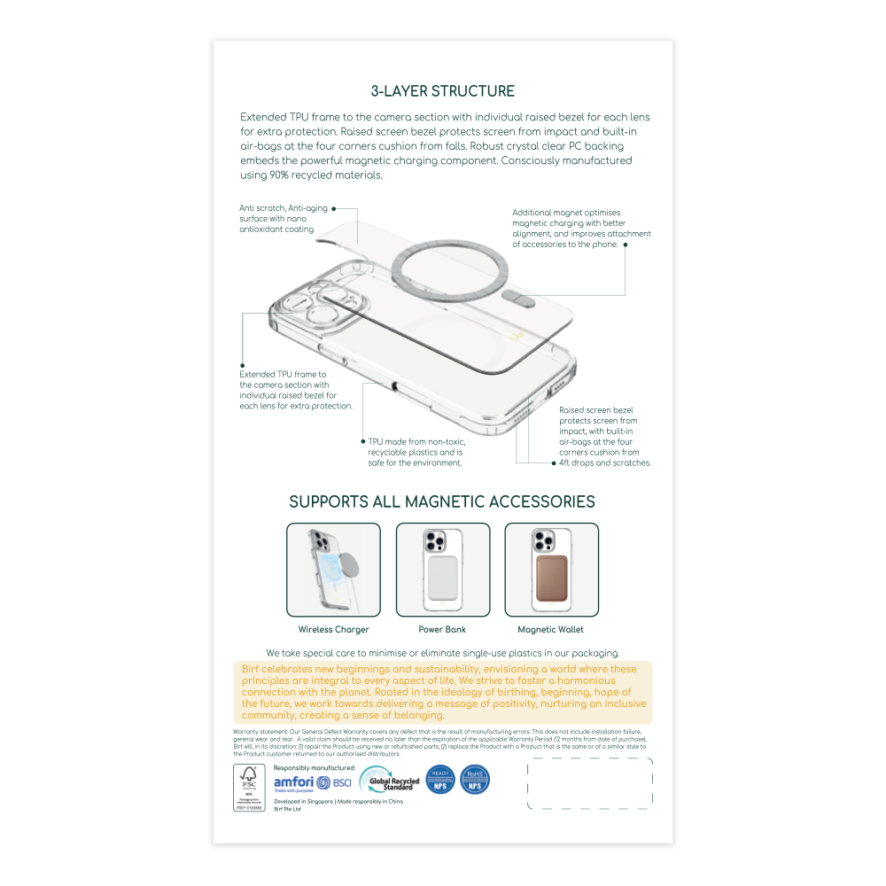 Birf iPh 16 Pro Max MS EcoGuard Full Protect Clear Case