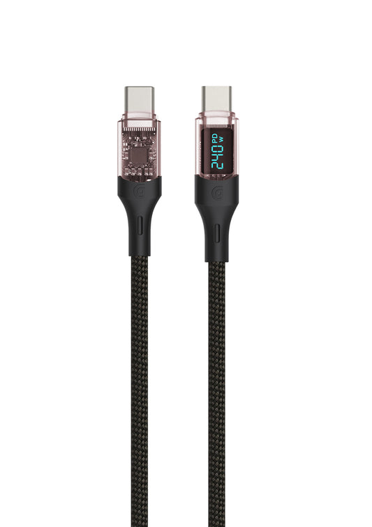 Griffin USB-C to USB-C Charge/Sync LED Cable 240W 1.2M PowerFlex Silicone  Duo Braided-Black