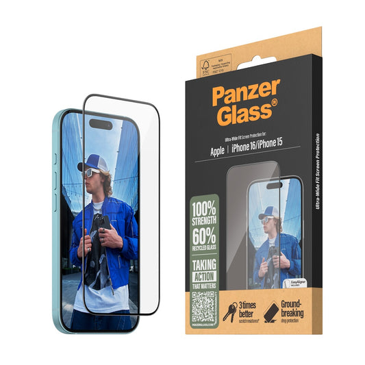 PanzerGlass Apple iPhone 16 Ultra-Wide Fit Screen Protector