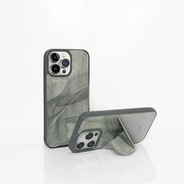 Monocozzi POSH | Shockproof Vegan Leather Hybird Case iPhone 14 Pro - Charcoal