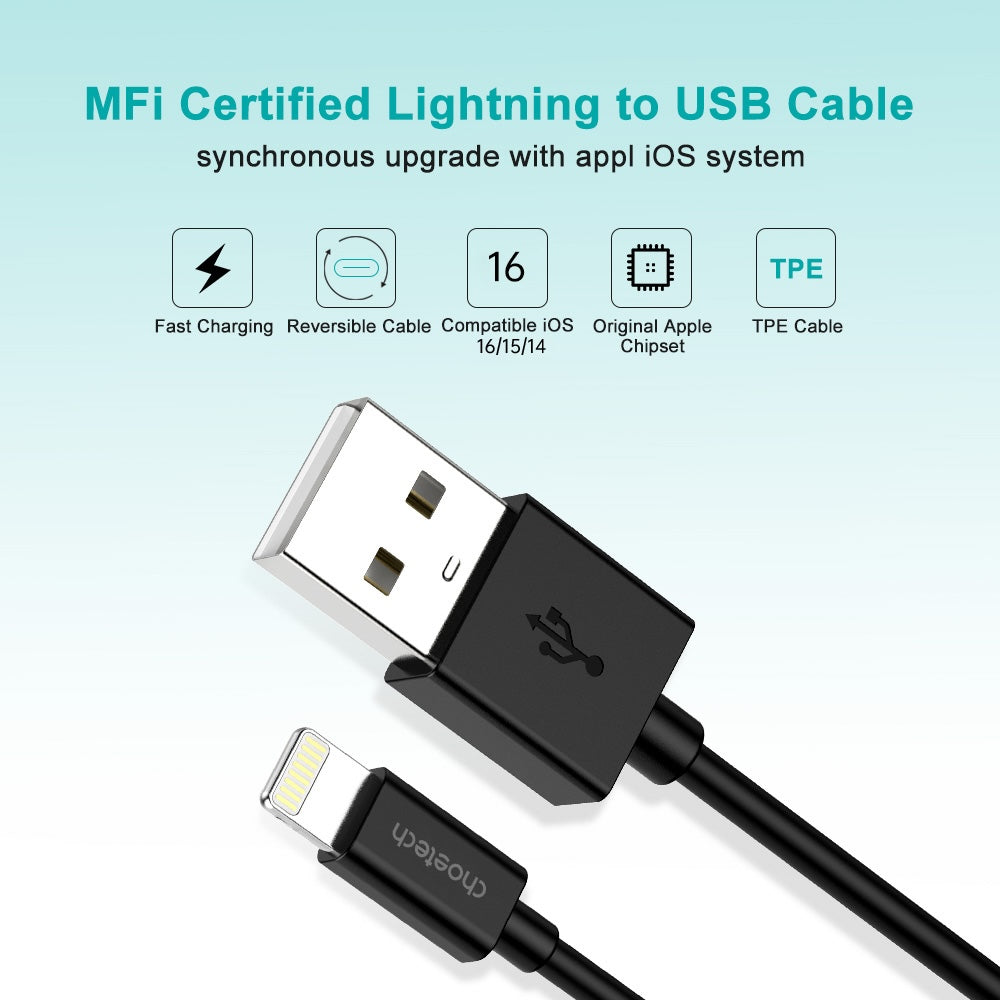 Choetech 1.2m MFI USB-A to Lightning Cable