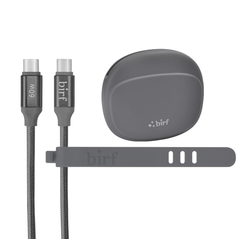 Birf Cable USB-C to C 60W Charge & Sync 120cm Graphite