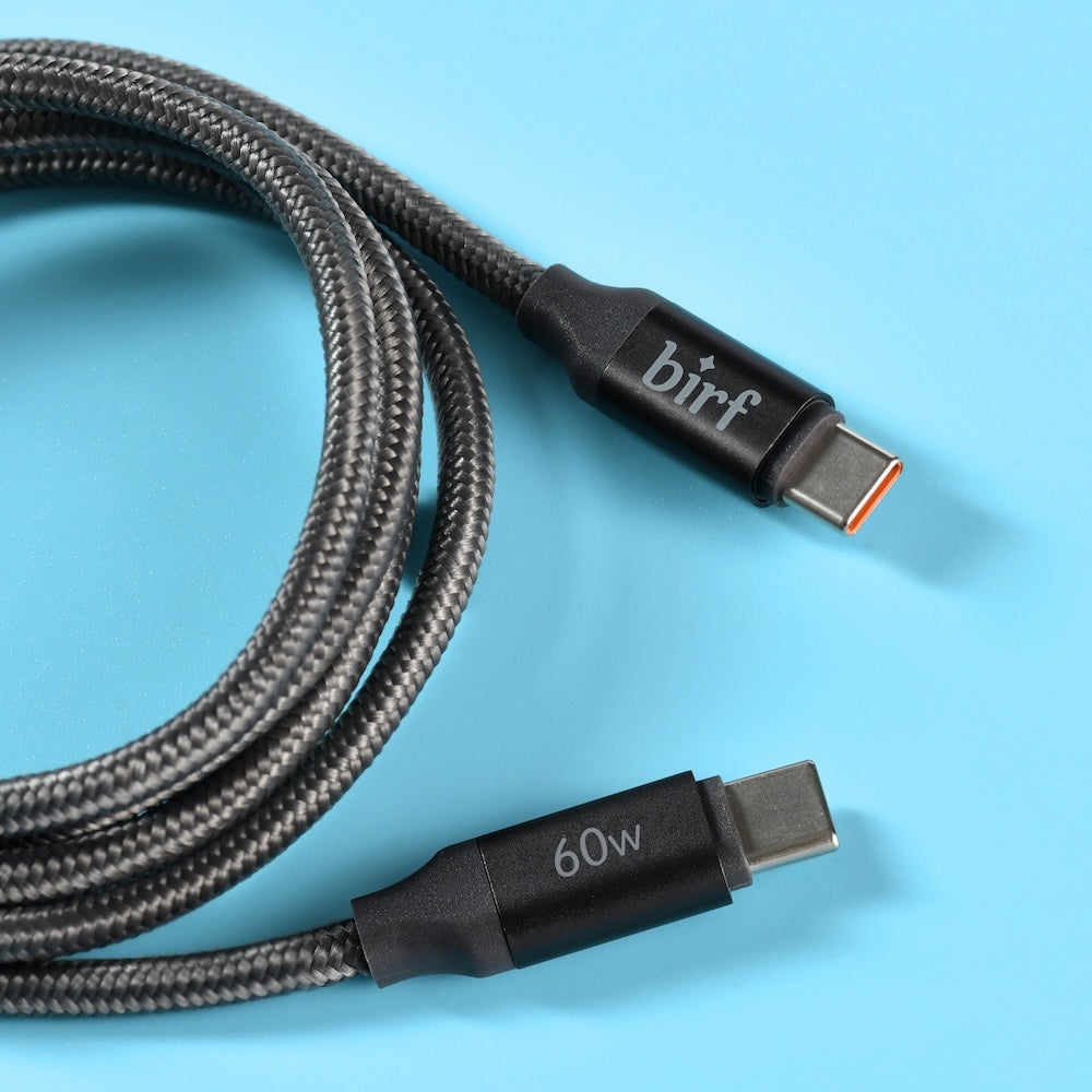 Birf Cable USB-C to C 60W Charge & Sync 120cm Graphite