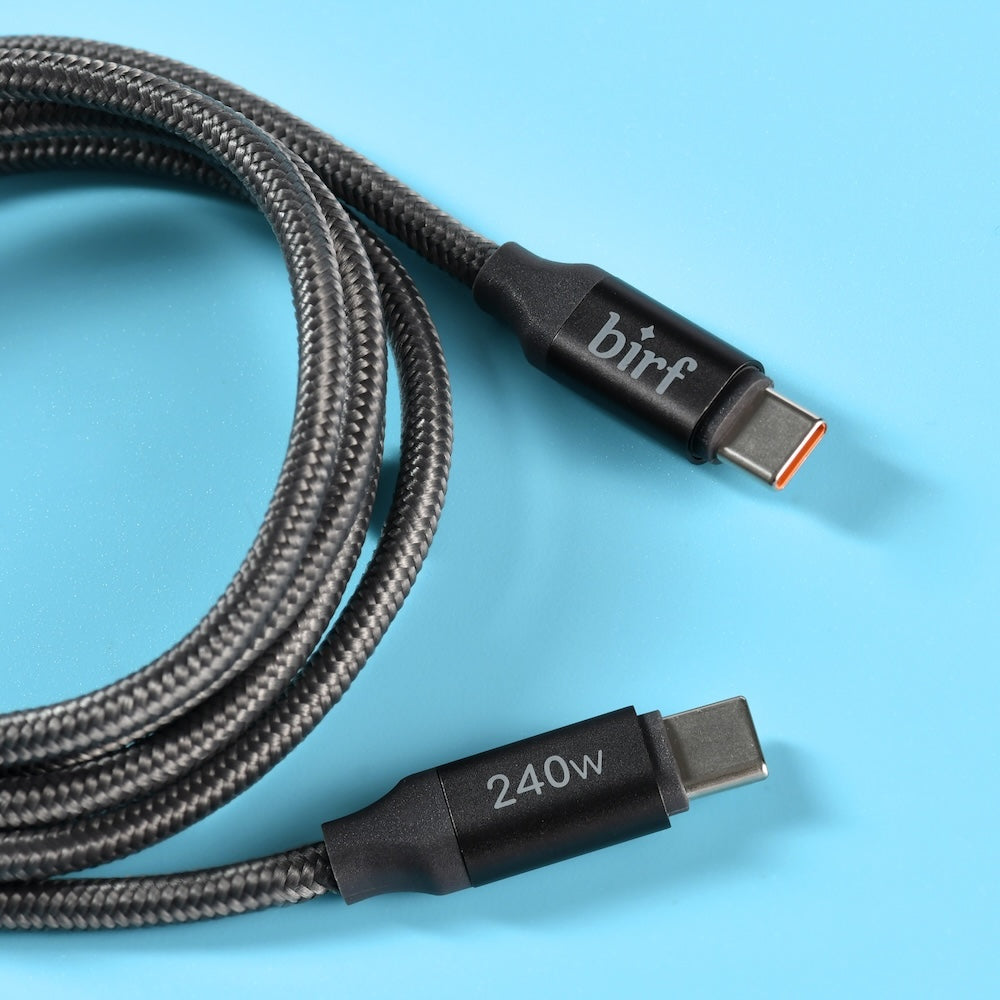 Birf Cable USB-C to C 240W Charge & Sync 120cm Graphite