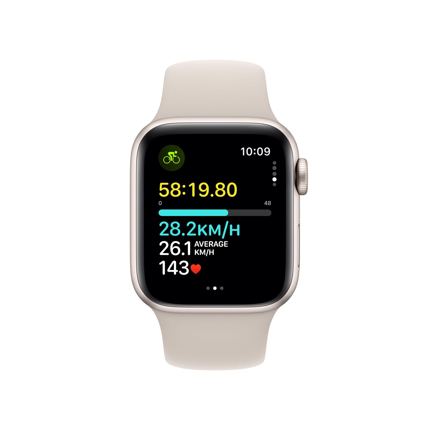 Apple Watch SE (2023) GPS 40mm Starlight Alum Case w/ Starlight Sport Band - M/L