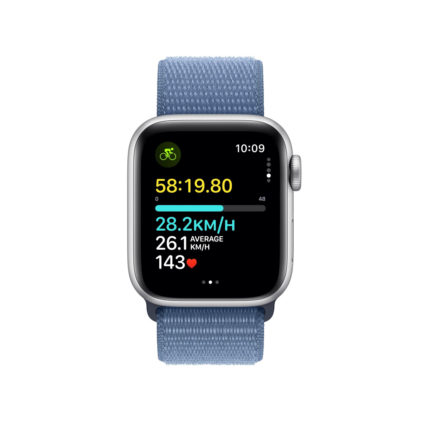 Apple Watch SE (2023) GPS + Cellular 40mm Silver Alum Case w/ Winter Blue Sport Loop