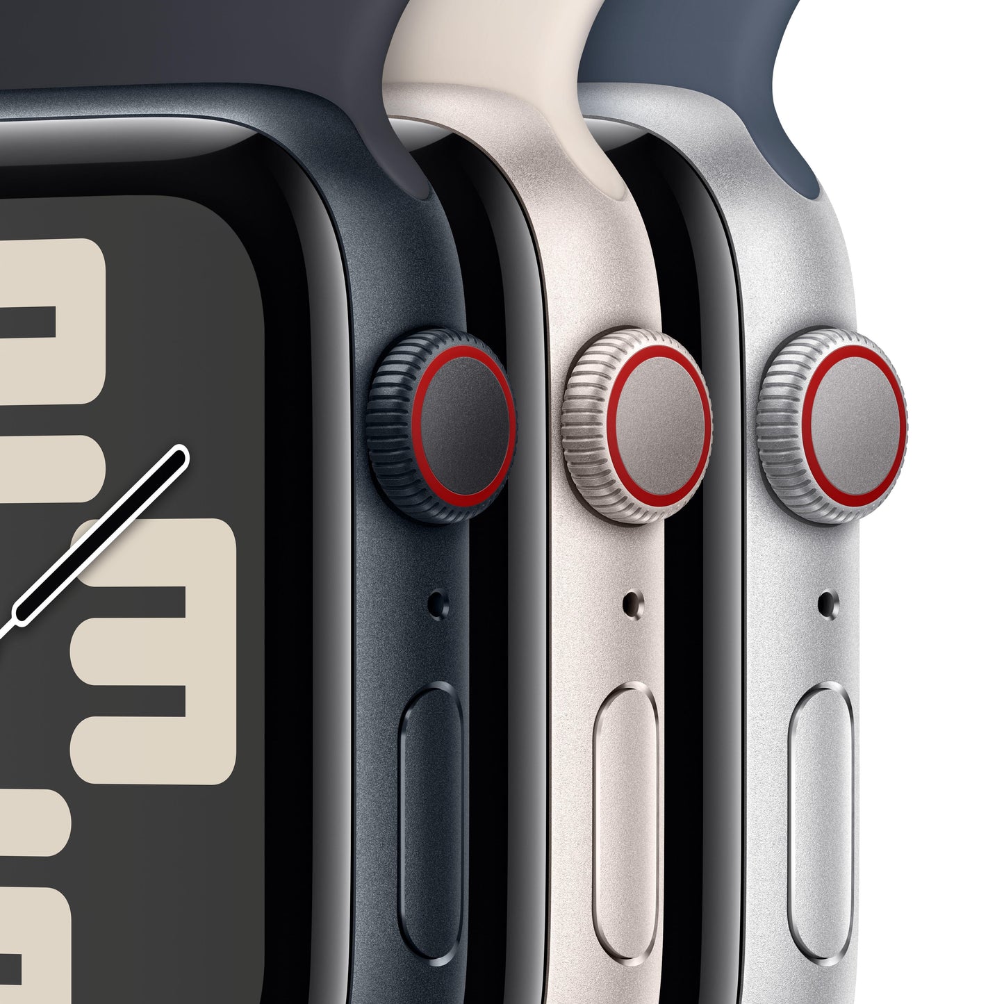 Apple Watch SE (2023) GPS + Cellular 40mm Silver Alum Case w/ Storm Blue Sport Band - S/M