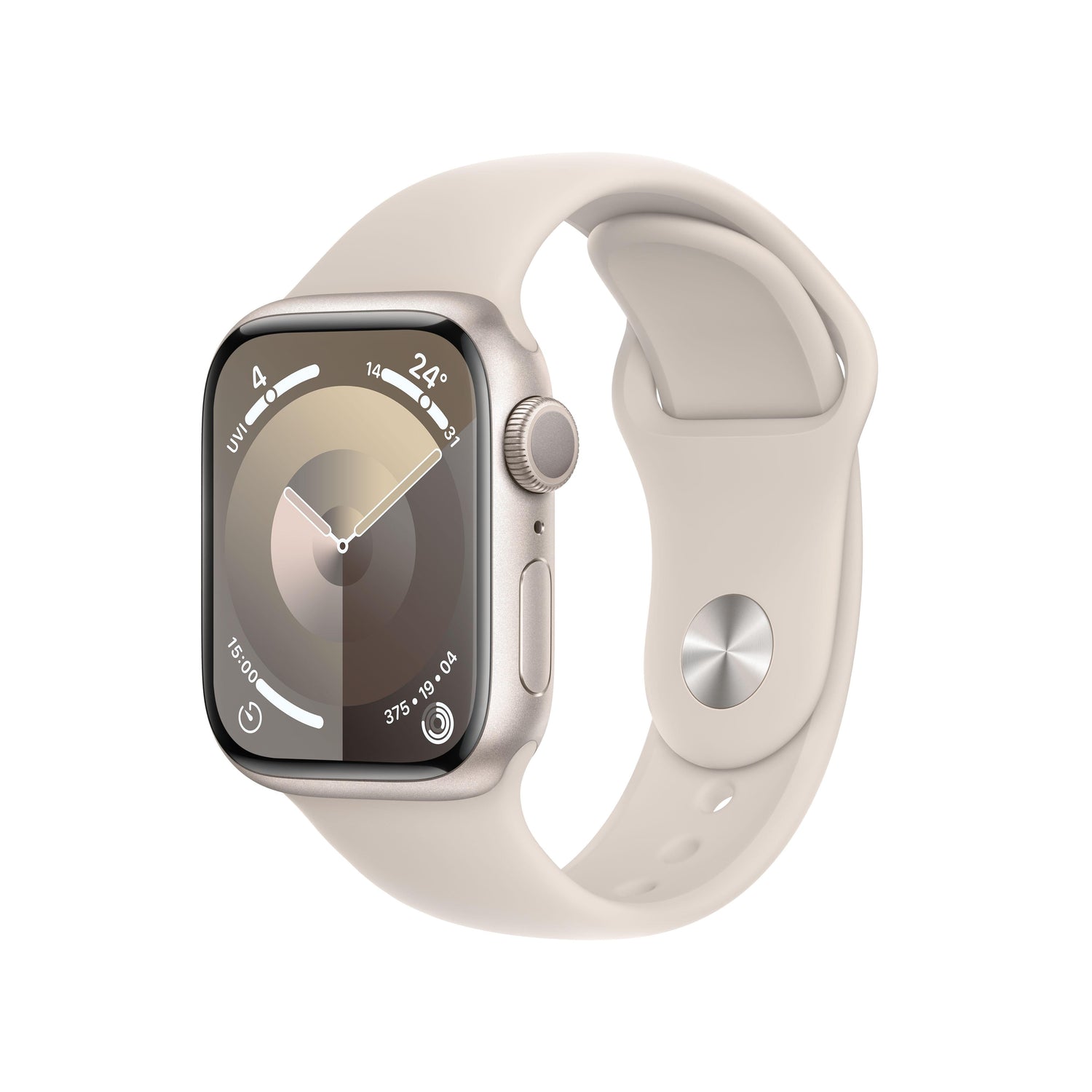 Apple Watch Series 9 GPS 41mm Starlight Alum Case w/ Starlight Sport Band - M/L