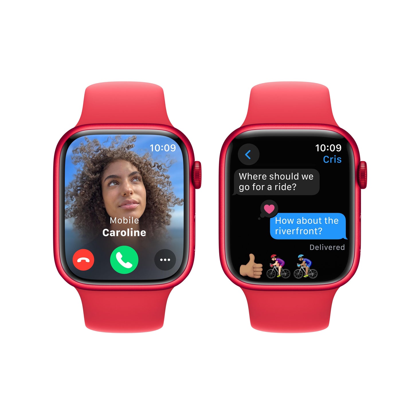 Apple Watch Series 9 GPS 45mm (PRODUCT)RED Alum Case w/ (PRODUCT)RED Sport Band - S/M