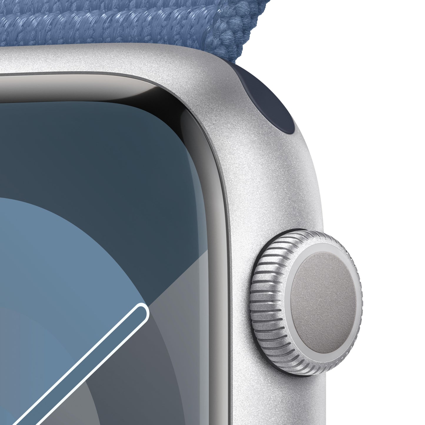 Apple Watch Series 9 GPS 45mm Silver Alum Case w/ Winter Blue Sport Loop