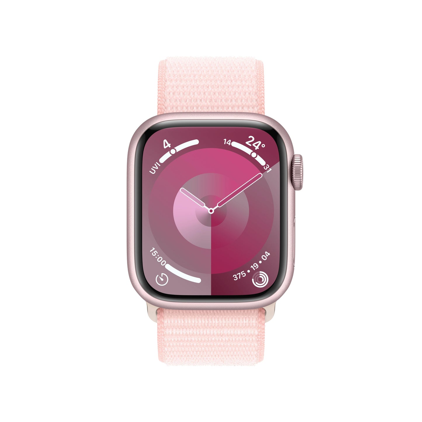 Apple Watch Series 9 GPS + Cellular 41mm Pink Alum Case w/ Light Pink Sport Loop