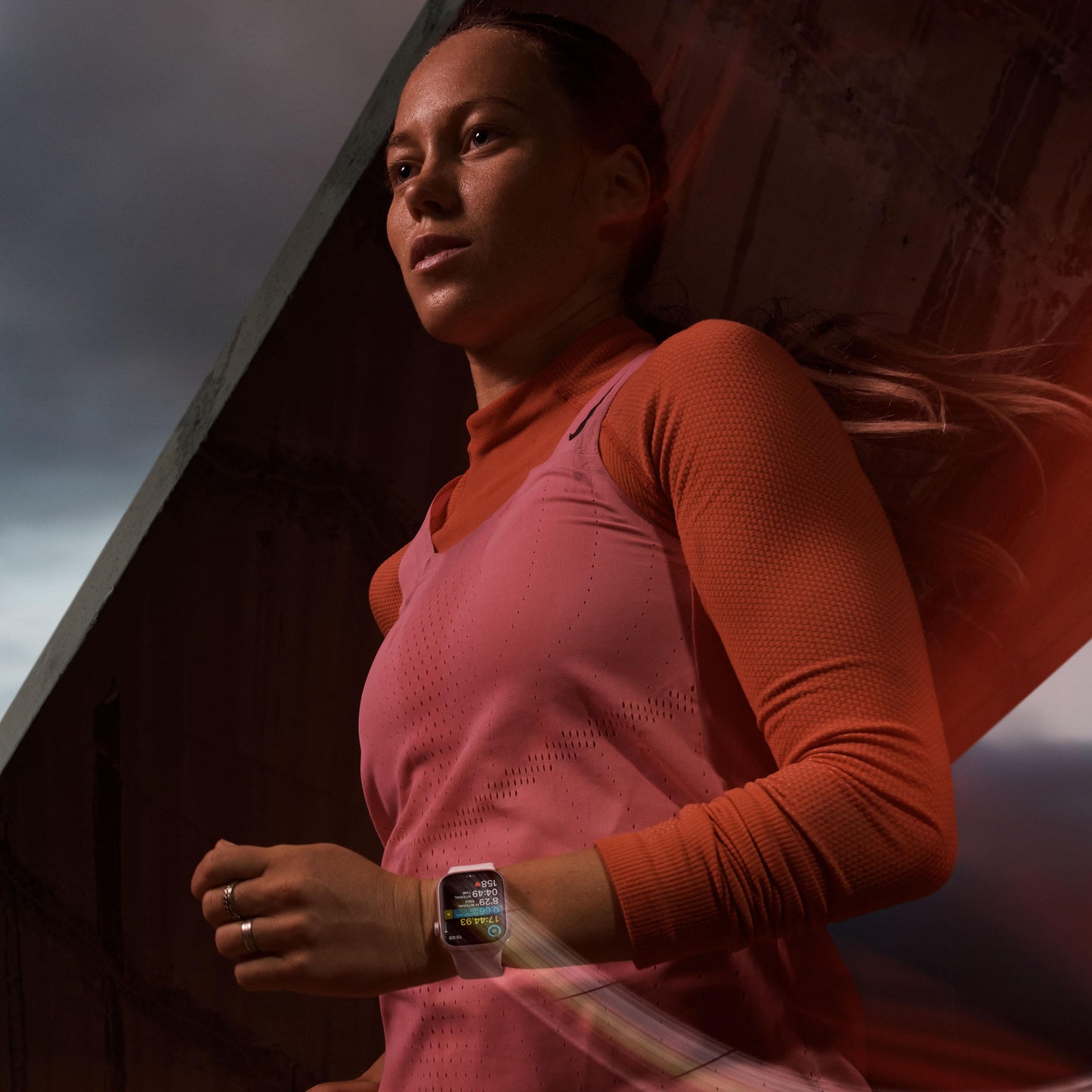 Apple Watch Series 9 GPS + Cellular 41mm Pink Alum Case w/ Light Pink Sport Loop