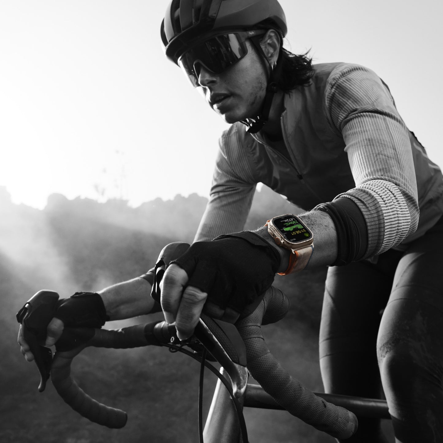 Apple Watch Ultra 2 GPS + Cellular 49mm Titanium Case w/ Orange/Beige Trail Loop - M/L