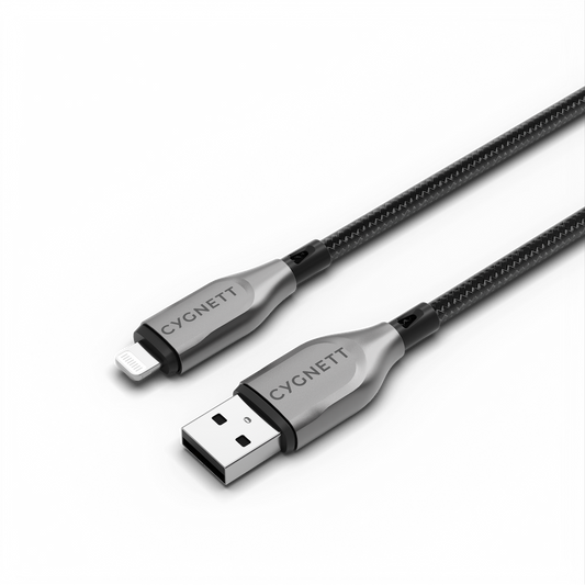 Cygnett Armoured Lightning To USB-A Cable - Black 1m