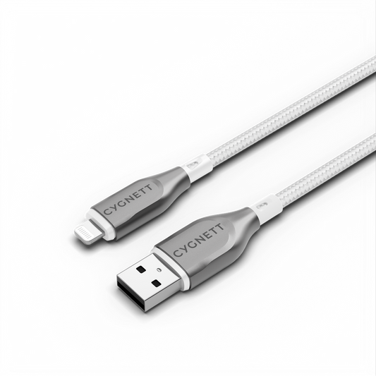 Cygnett Armoured Lightning To USB-A Cable - White 1m