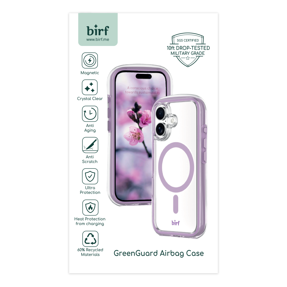 Birf iPhone 16 MS GreenGuard Airbag Sakura Plum Case