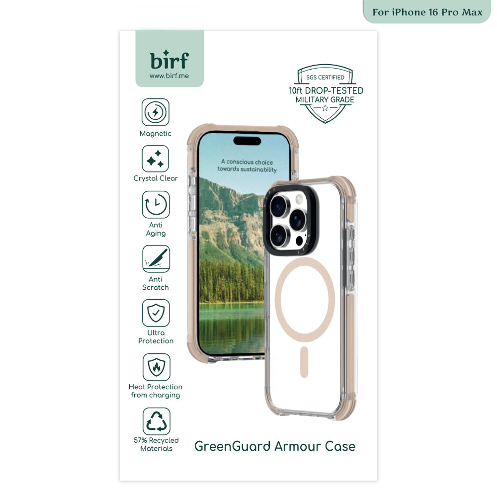 Birf iPhone 16 Pro Max MS GreenGuard Armour Gold Case