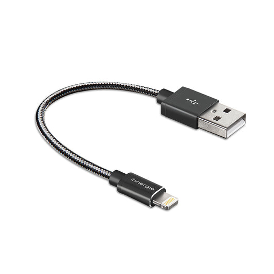 Innergie 15cm Braided USB to Lightning Charging  and Sync Cable (Black)