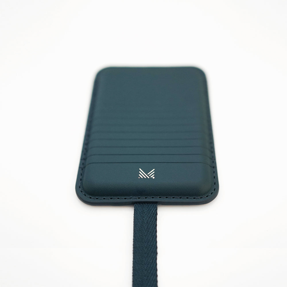 Monocozzi LUCID Refined | Premium Vegan Leather Magnetic Wallet for iPhone - Midnight Blue