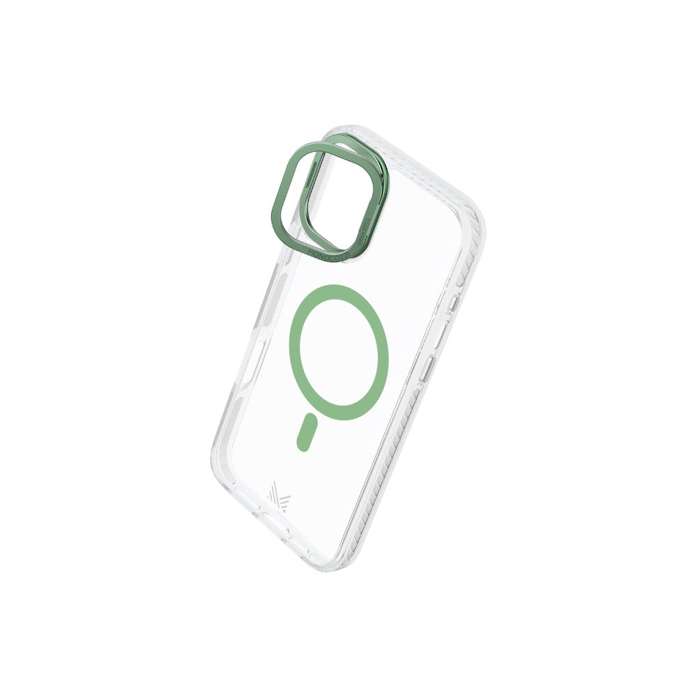 Monocozzi LUCID | Magsafe 10ft Drop Protection Lens Stand Hybrid Case for iPhone 16 - Olive