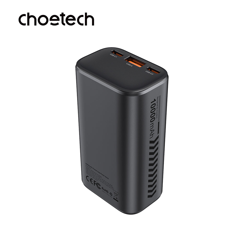 Choetech 10,000mAh PD30W 3Ports & TFT Display Aluminium-alloy Premium Power Bank