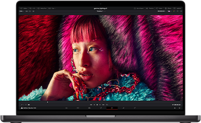 16-inch MacBook Pro screen displays a complex image showcasing the clarity of the Liquid Retina XDR display